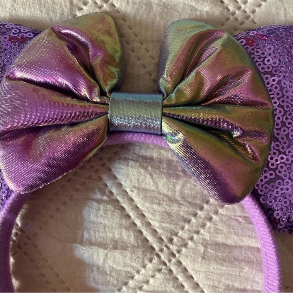 Purple Sequin Mouse Ears Headband